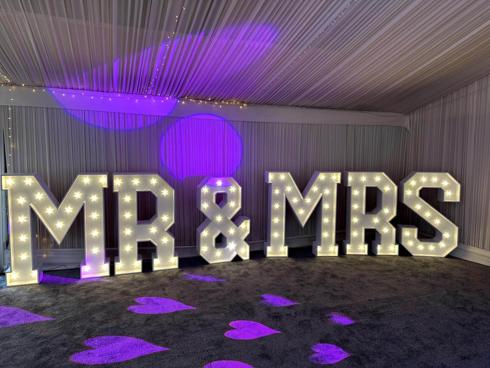 Mr and Mrs LED Letters